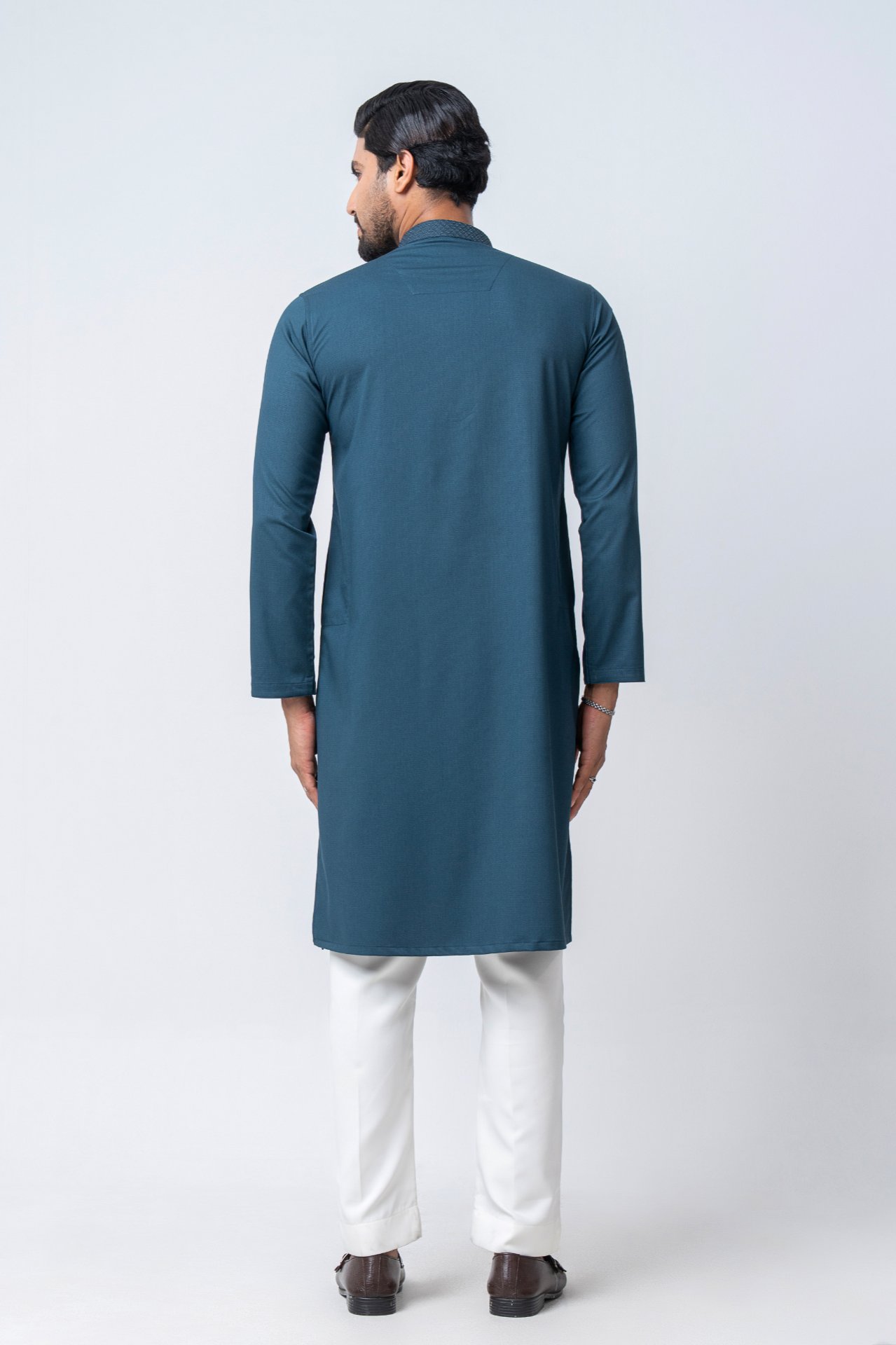 Premium Embroidered Dobby Cotton Panjabi - Green