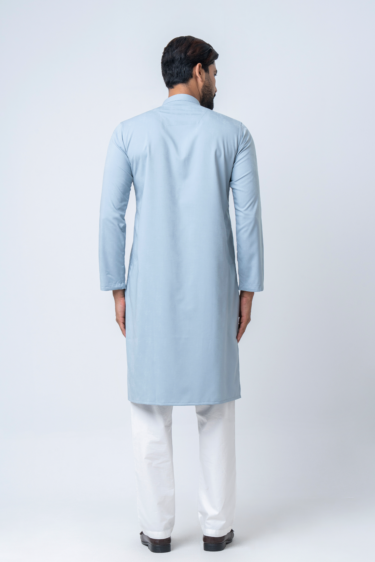 Premium Men’s Dobby Cotton Solid Panjabi - Silt Green