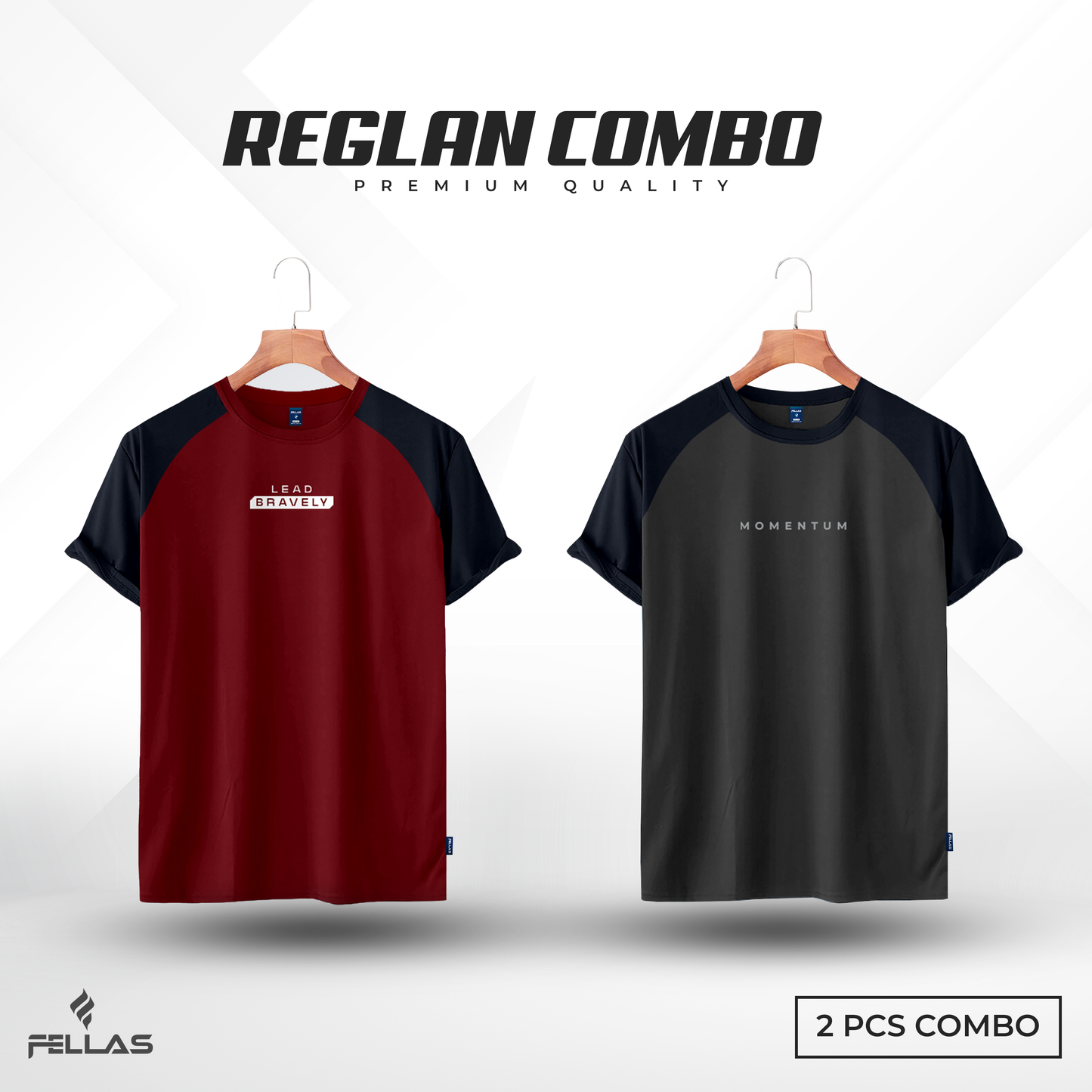 Mens Premium Raglan T-shirt Combo (2 Pcs) - Maroon, Anthara