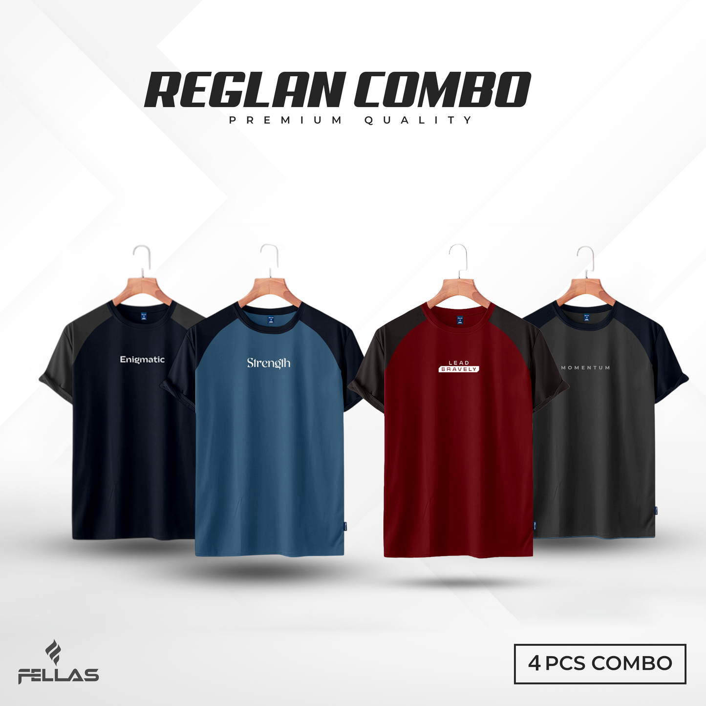 Mens Premium Raglan T-shirt Combo (4 Pcs) - Navy,Patroll, Maroon, Anthra
