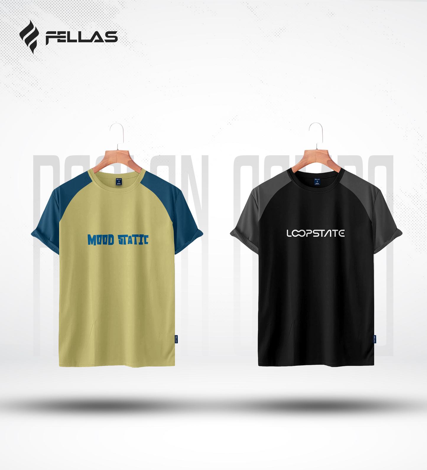 Fellas Men's Premium Half Sleeve Raglan (2 Combo) - Mood Static, Loopstate