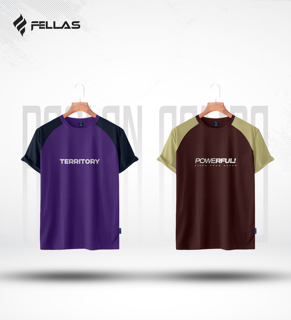 Fellas Men's Premium Half Sleeve Raglan (2 Combo) - Territory, Powerful