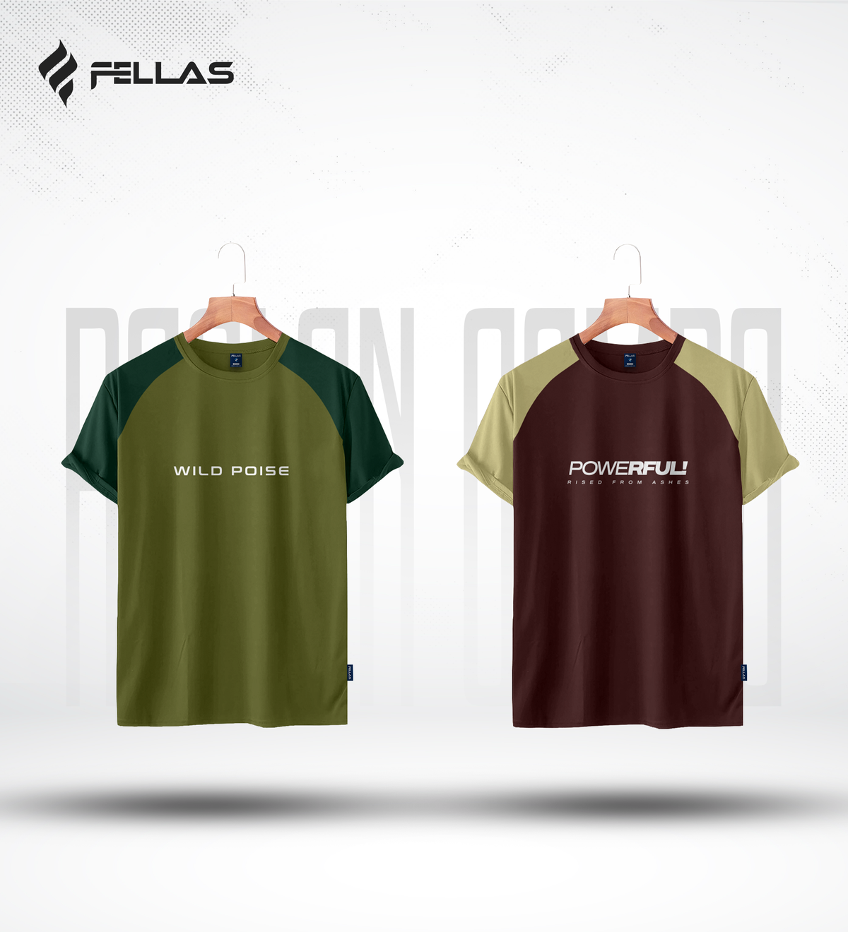 Fellas Men's Premium Half Sleeve Raglan (2 Combo) - Wild Poise, Powerful