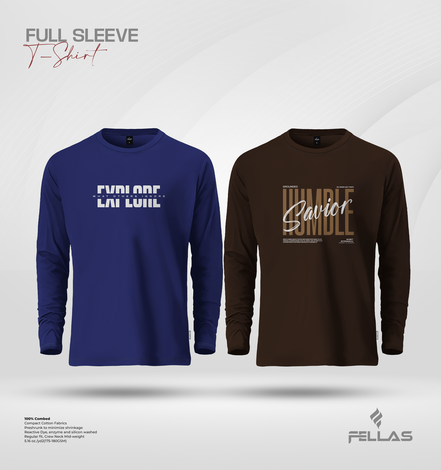 Men's Premium Full Sleeve T-Shirt Combo (2 Pcs) - Explore, Humble Savior