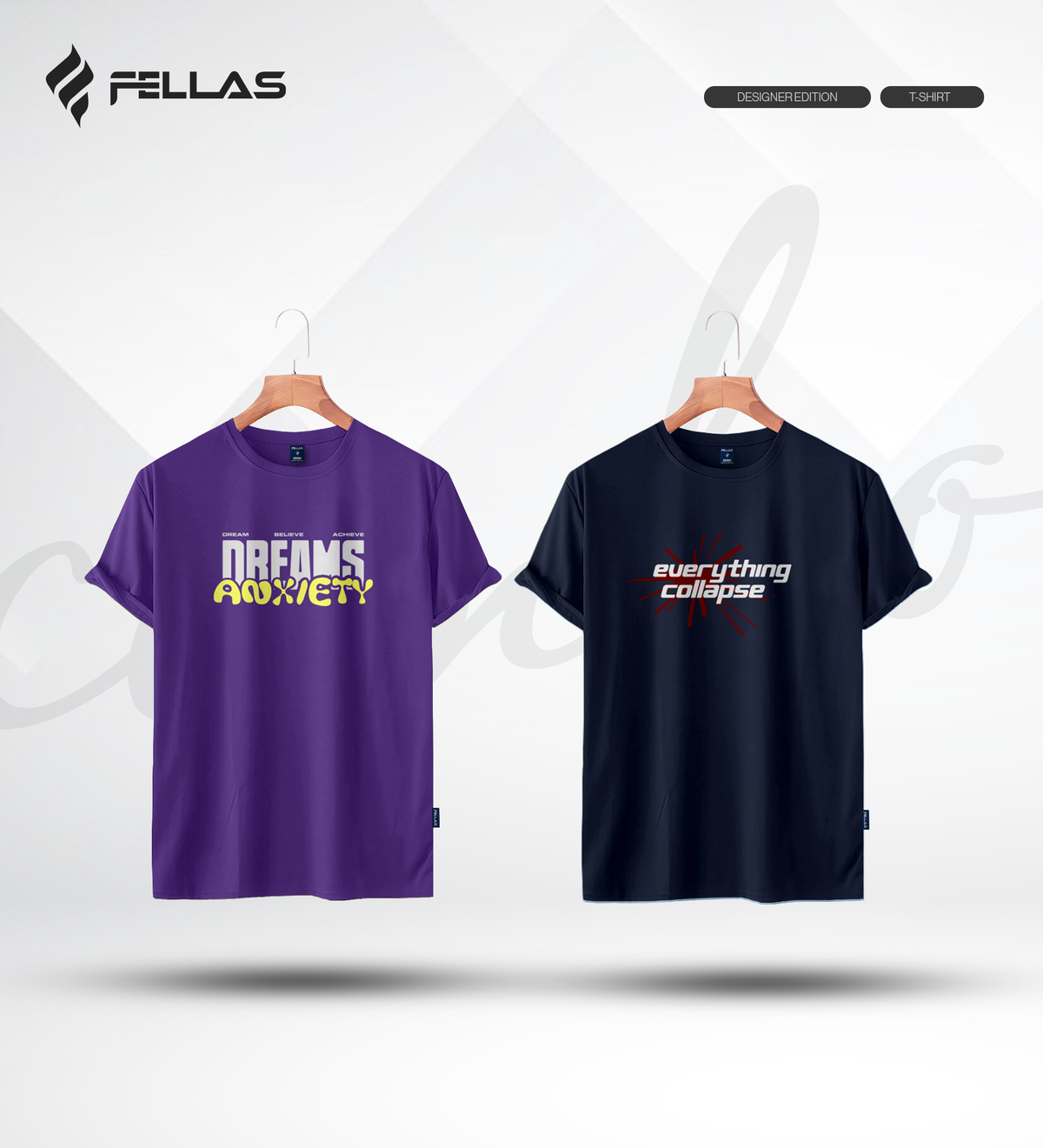 Men's Premium Half Sleeve T-Shirt (2 Combo) - Dreams Anxiety, Everything Collapse