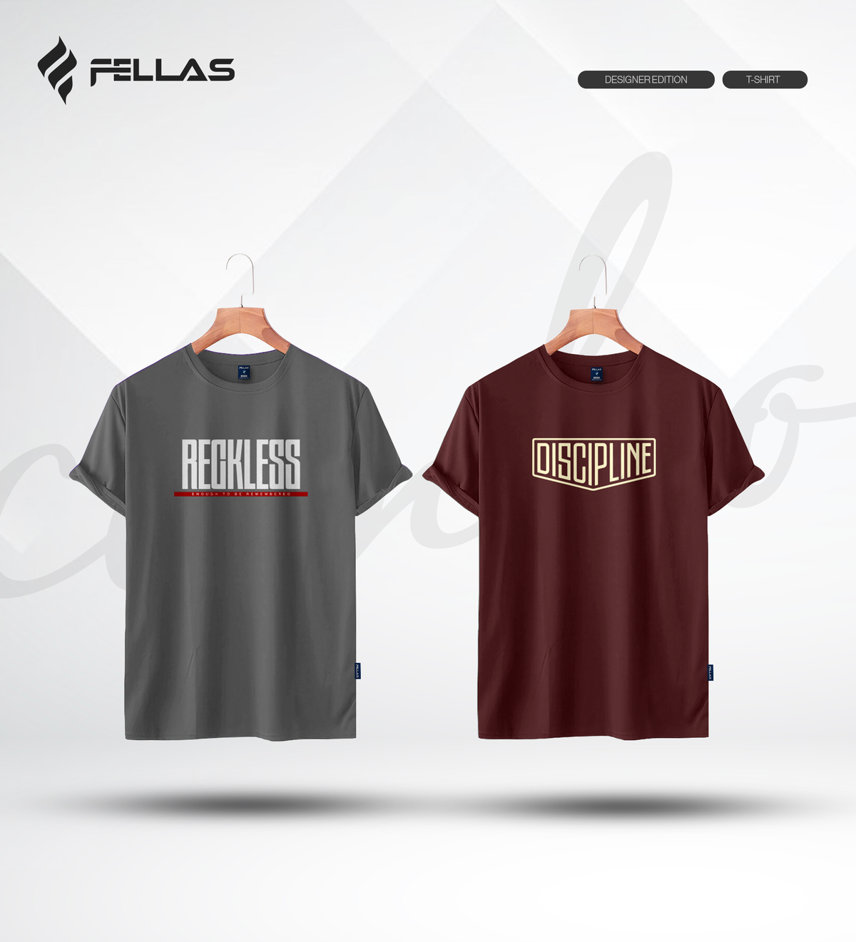 Men's Premium Half Sleeve T-Shirt (2 Combo) - Reckless, Discipline
