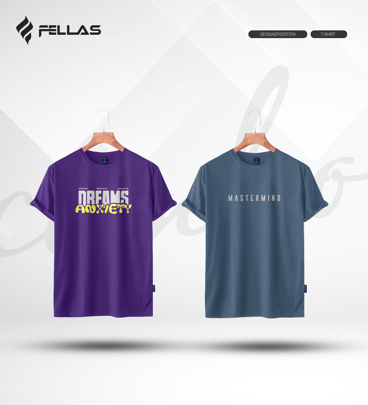 Men's Premium Half Sleeve T-Shirt (2 Combo) - Dreams Anxiety, Mastermind