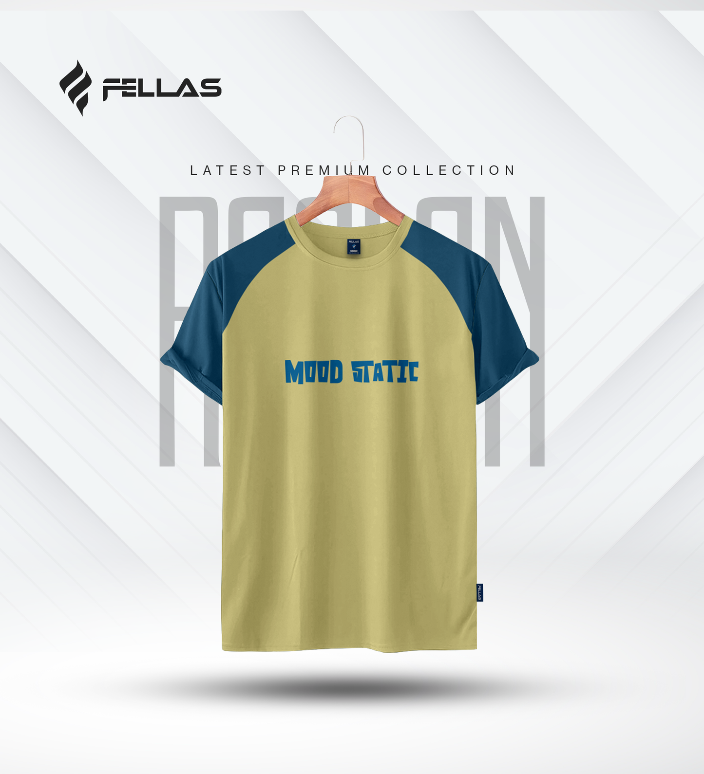 Fellas Men's Premium Half Sleeve Raglan - Mood Static