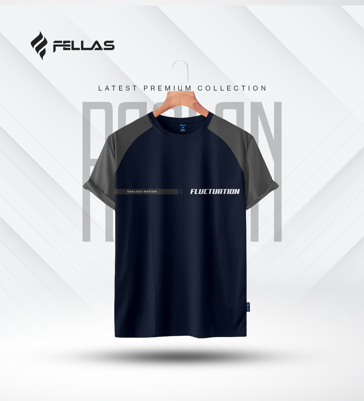 Fellas Men's Premium Half Sleeve Raglan - Fluctuation