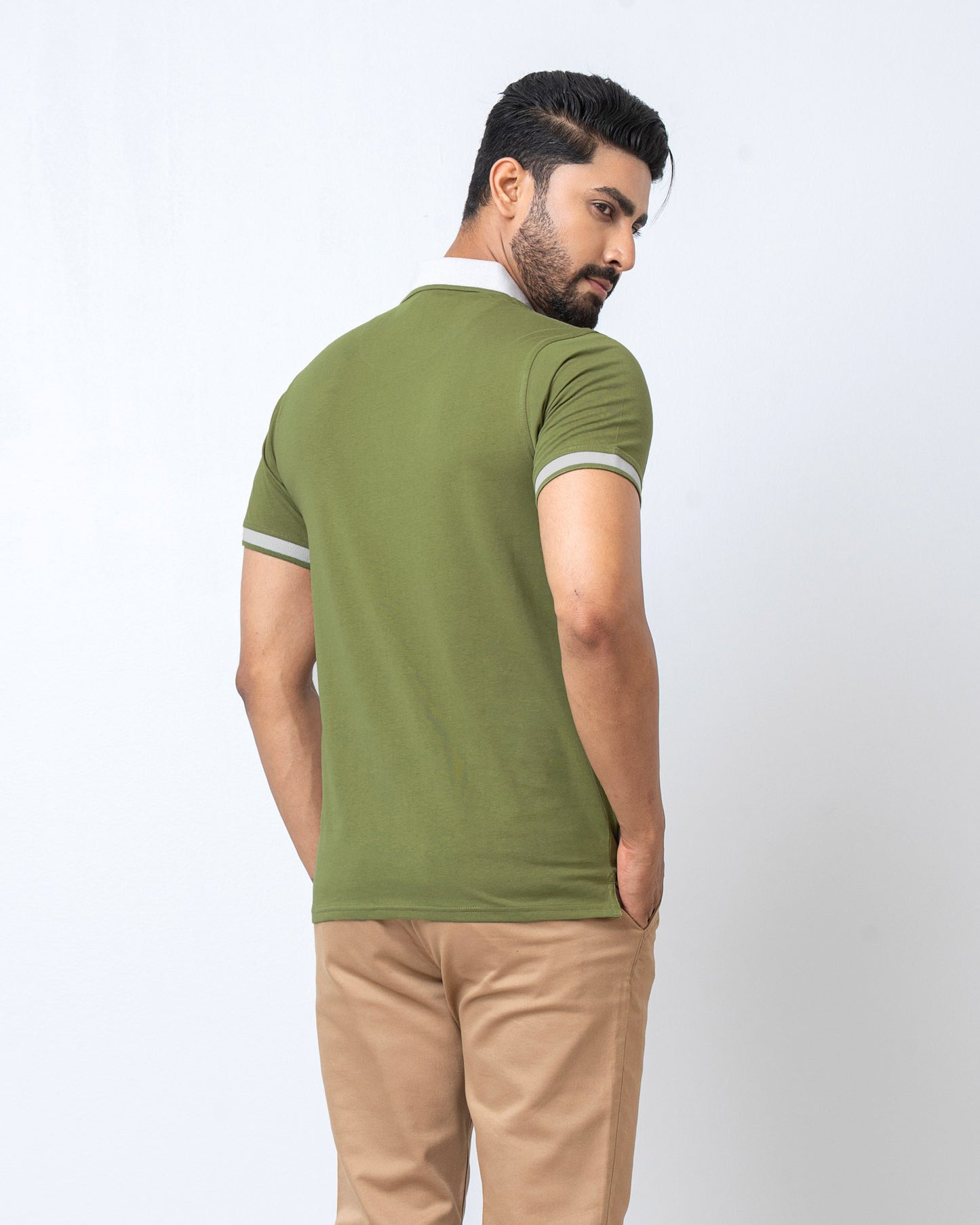Men's Single Jersey Cotton Polo - Olive Drab