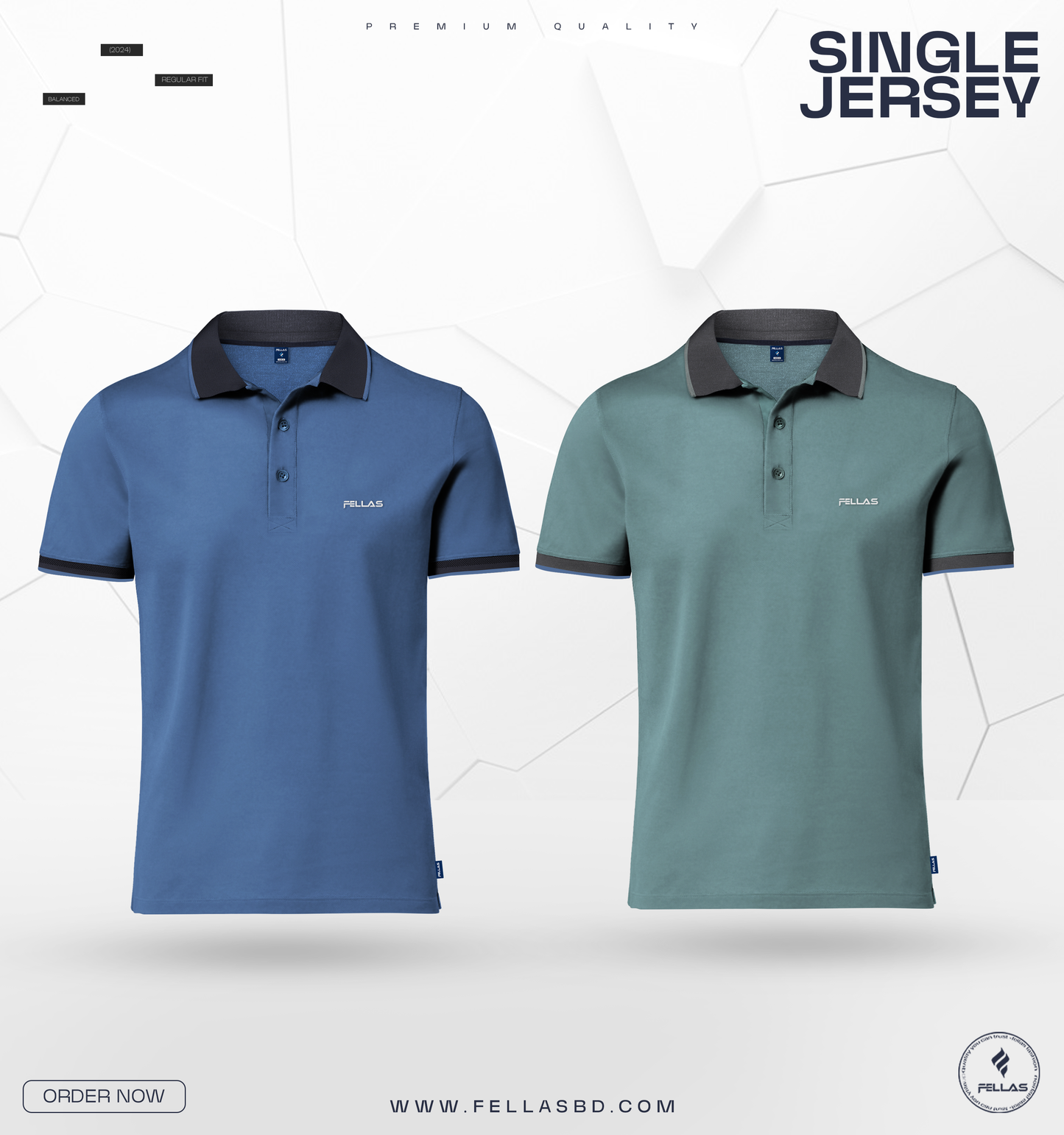 Premium Single Jersey Cotton Polo T-Shirt Combo (2 Pcs) - Patrol & Sea green