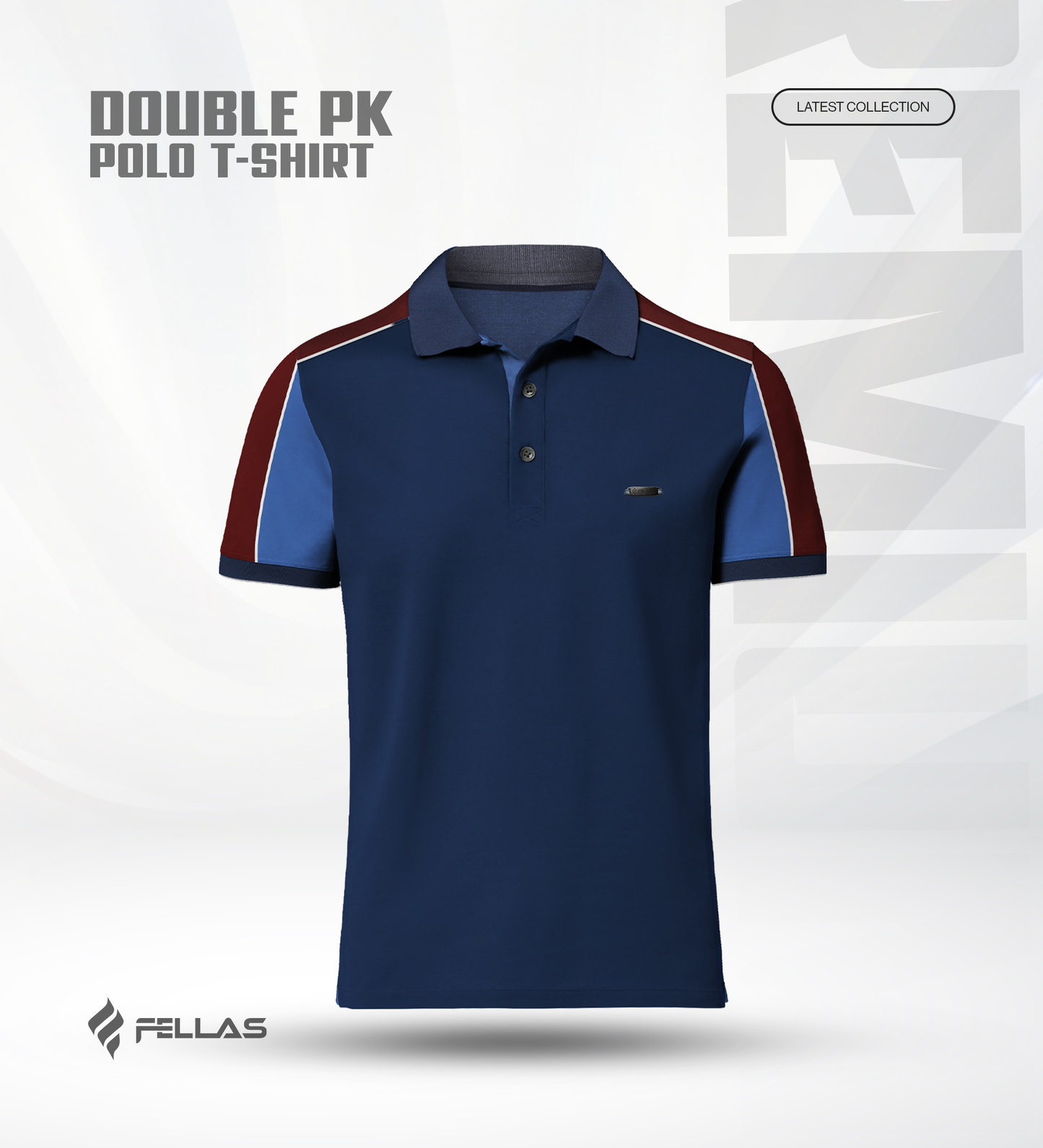 Men’s Double PK Cut & Sew Cotton Polo - Victory Blue