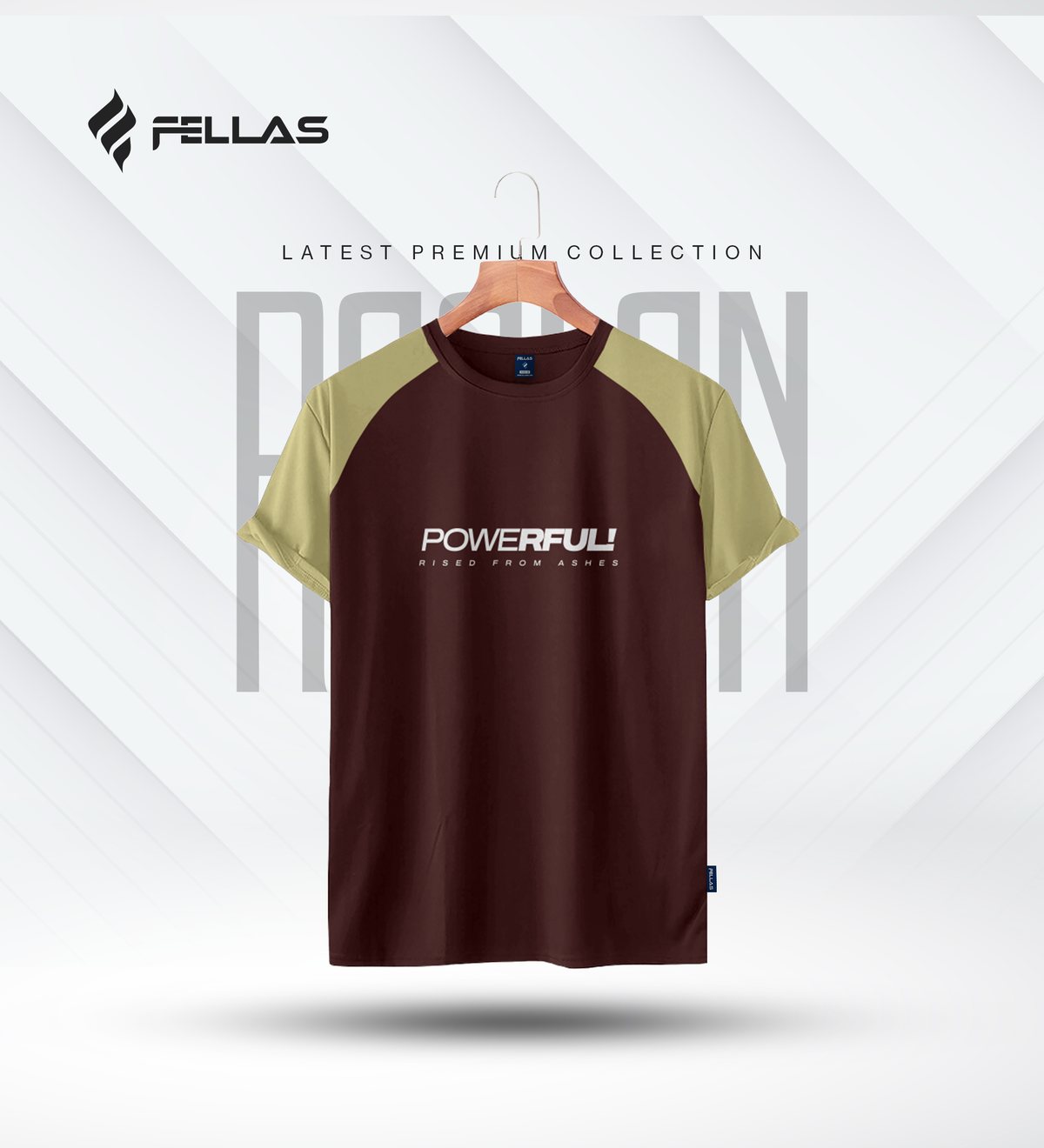 Fellas Men's Premium Half Sleeve Raglan - Powerful