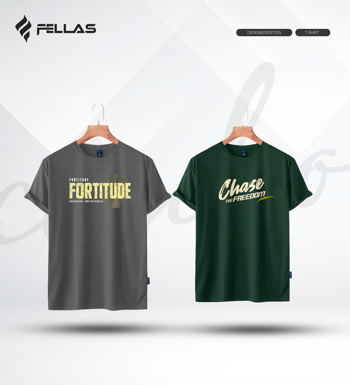 Men's Premium Half Sleeve T-Shirt (2 Combo) - Fortitude, Chase
