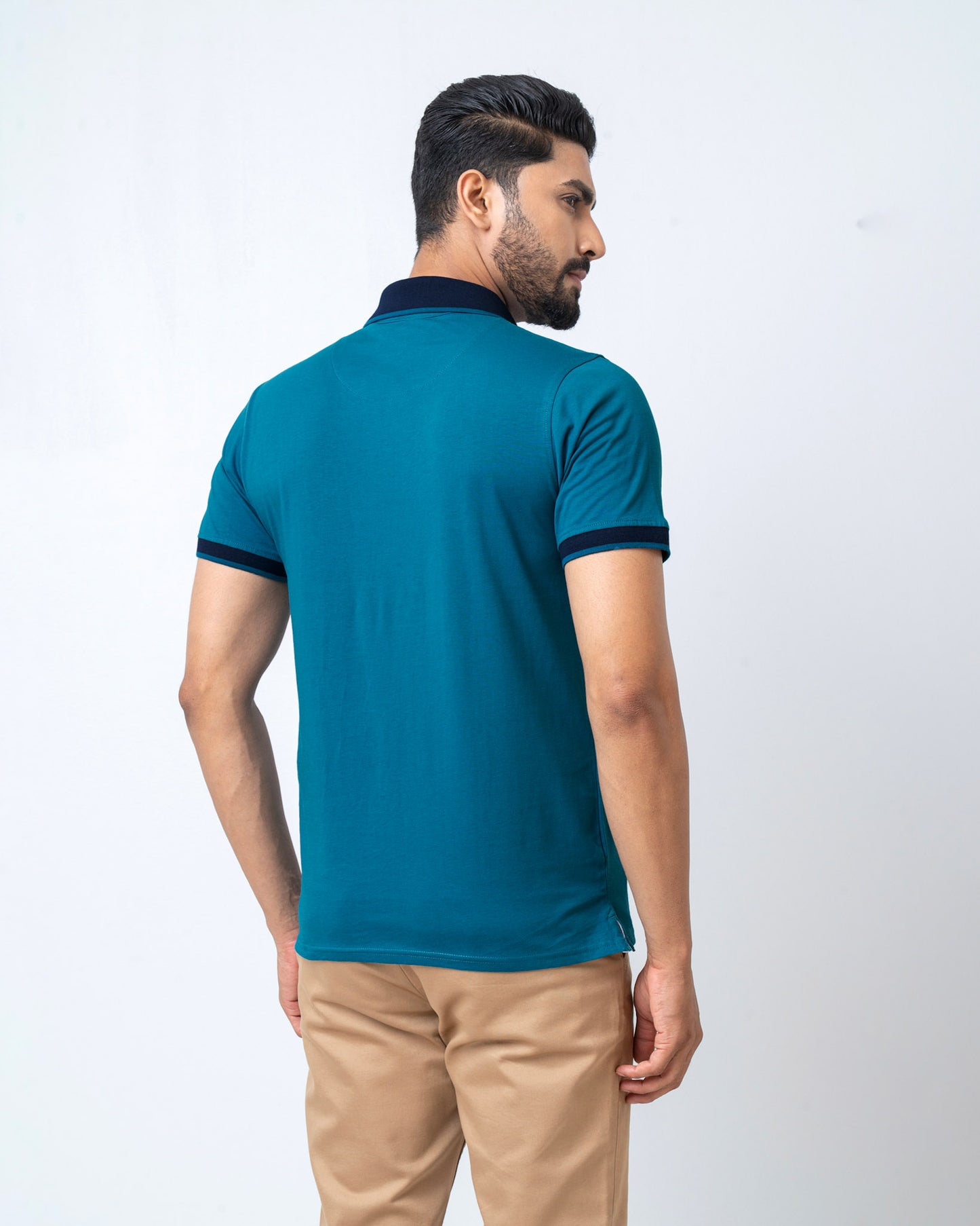 Men's Single Jersey Cotton Polo - Sea Port Blue