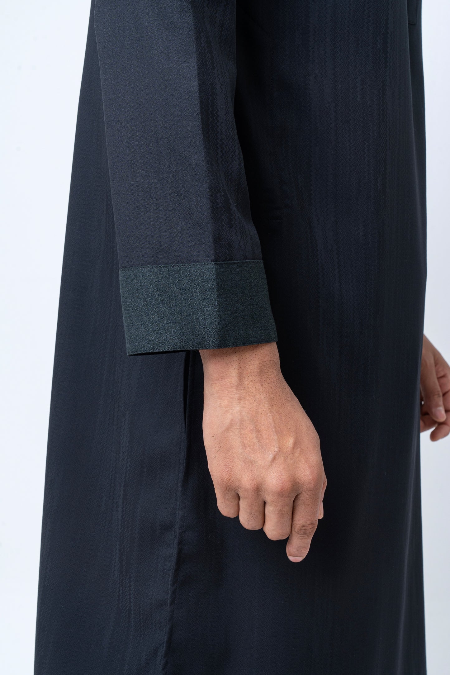 Premium Men’s Dobby Cotton Panjabi - Black