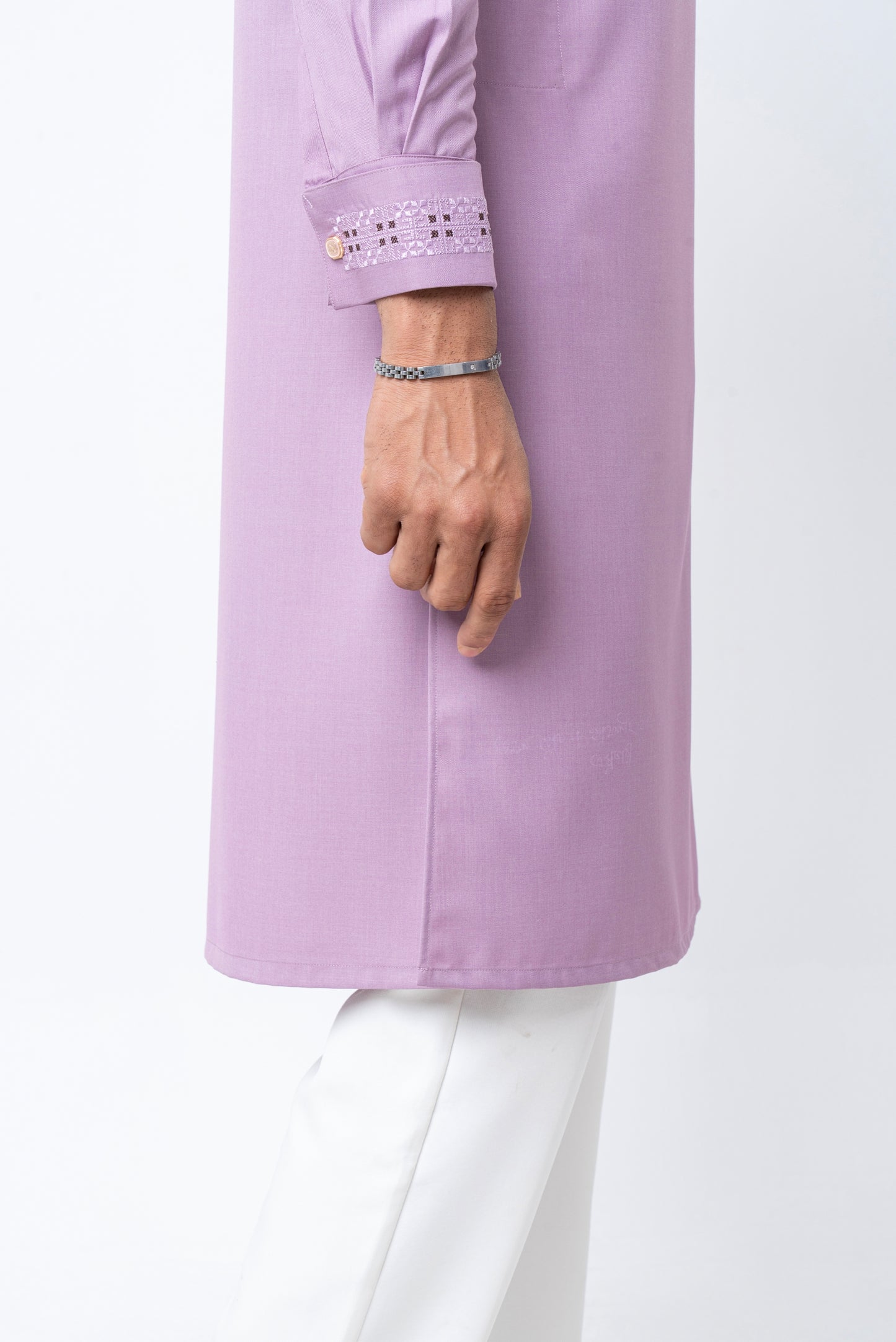 Luxury Men’s Embroidered Panjabi – Light Pink