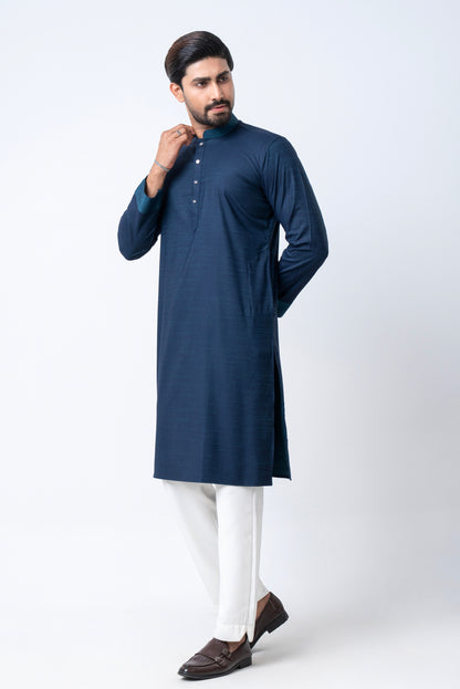 Premium Bamboo Cotton Panjabi - Navy Blue
