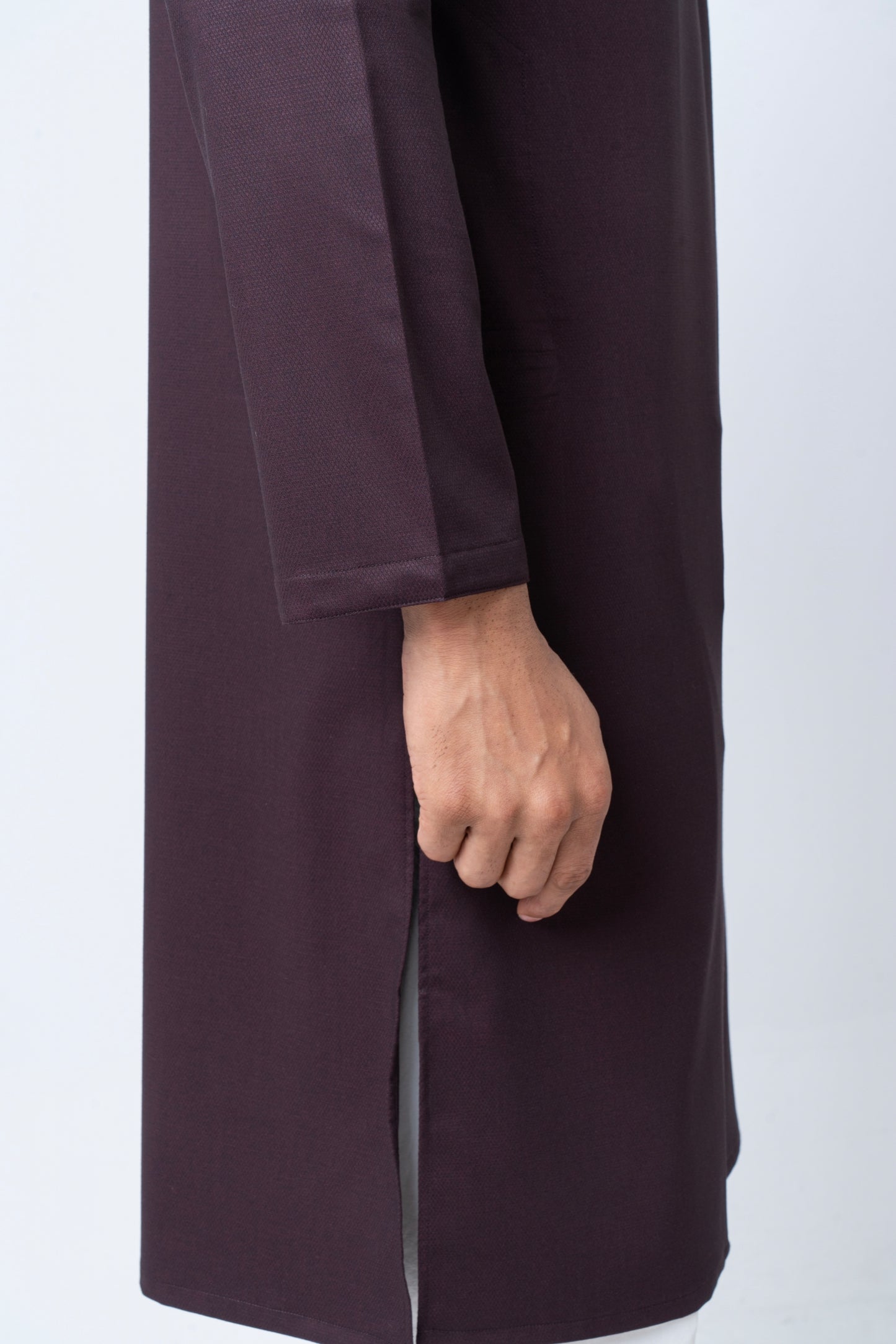 Premium Embroidered Dobby Cotton Panjabi - Chocolate