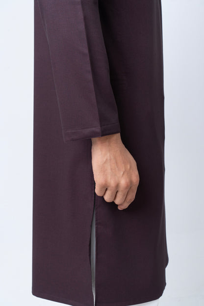 Premium Embroidered Dobby Cotton Panjabi - Chocolate