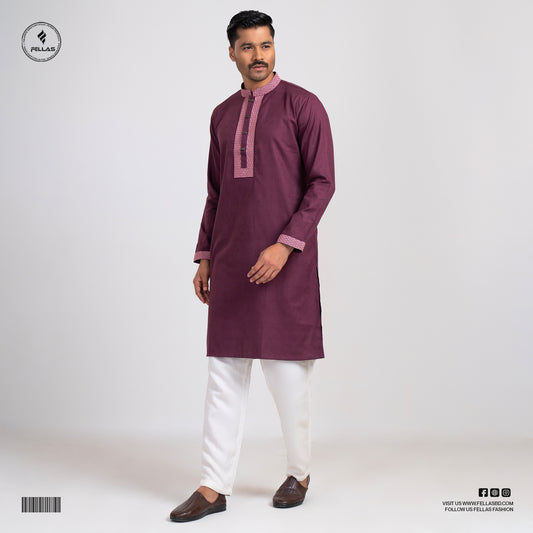 Premium Jacquard Cotton Panjabi - FF126