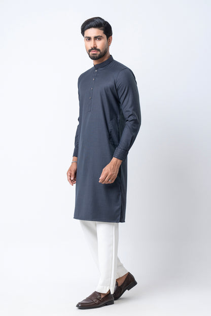 Luxury Embroidered Panjabi - Charcoal