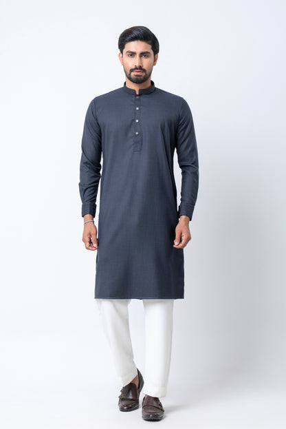 Luxury Embroidered Panjabi - Charcoal