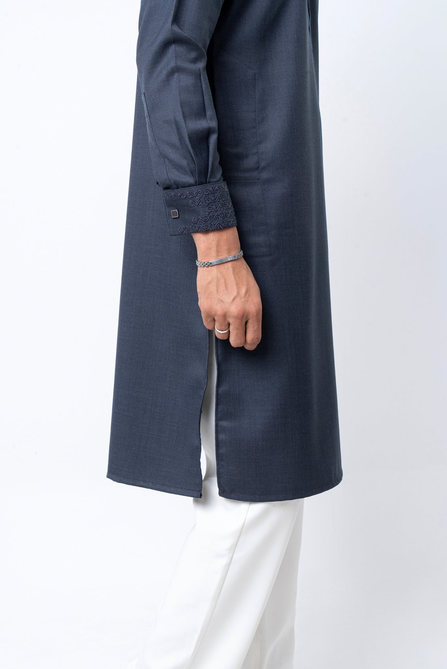 Luxury Embroidered Panjabi - Charcoal