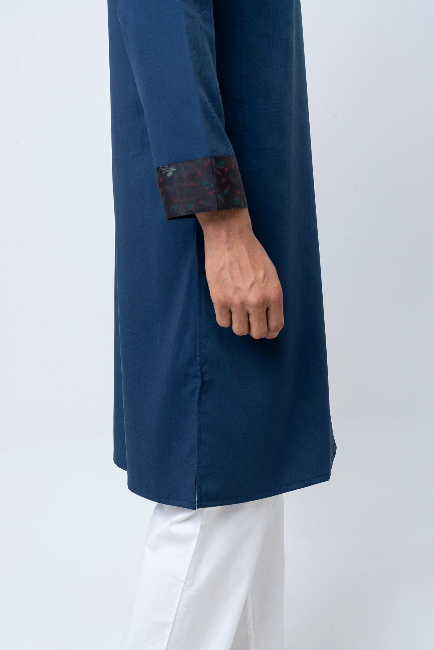 Premium Men’s Dobby Cotton Panjabi - Navy Blue