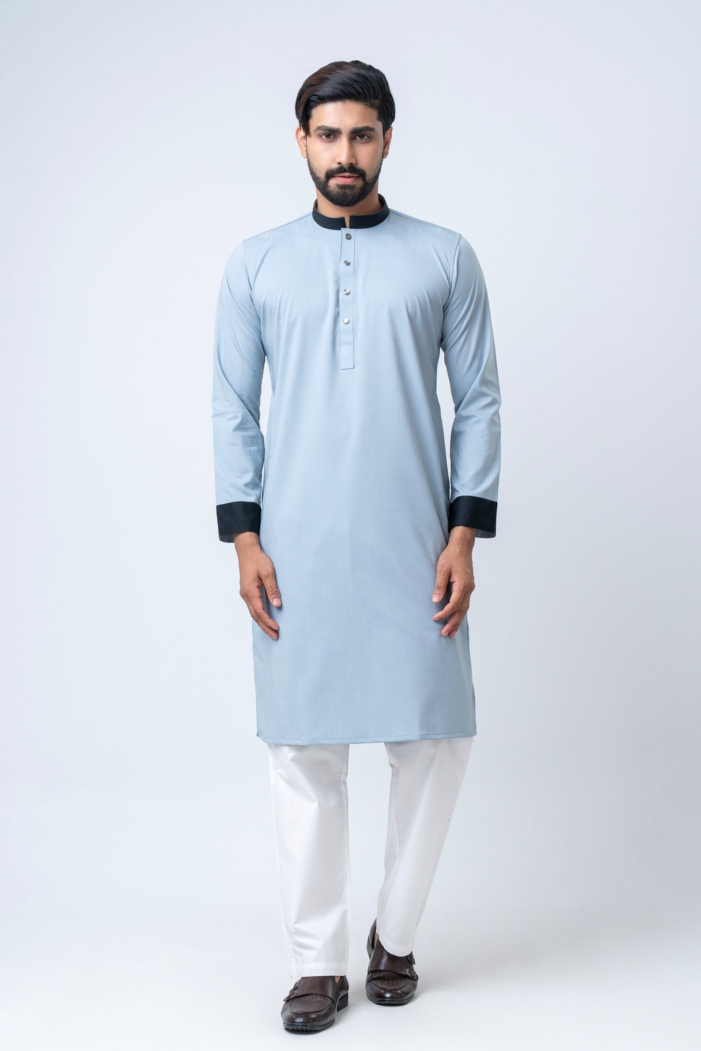 Premium Men’s Dobby Cotton Panjabi - Silt Green