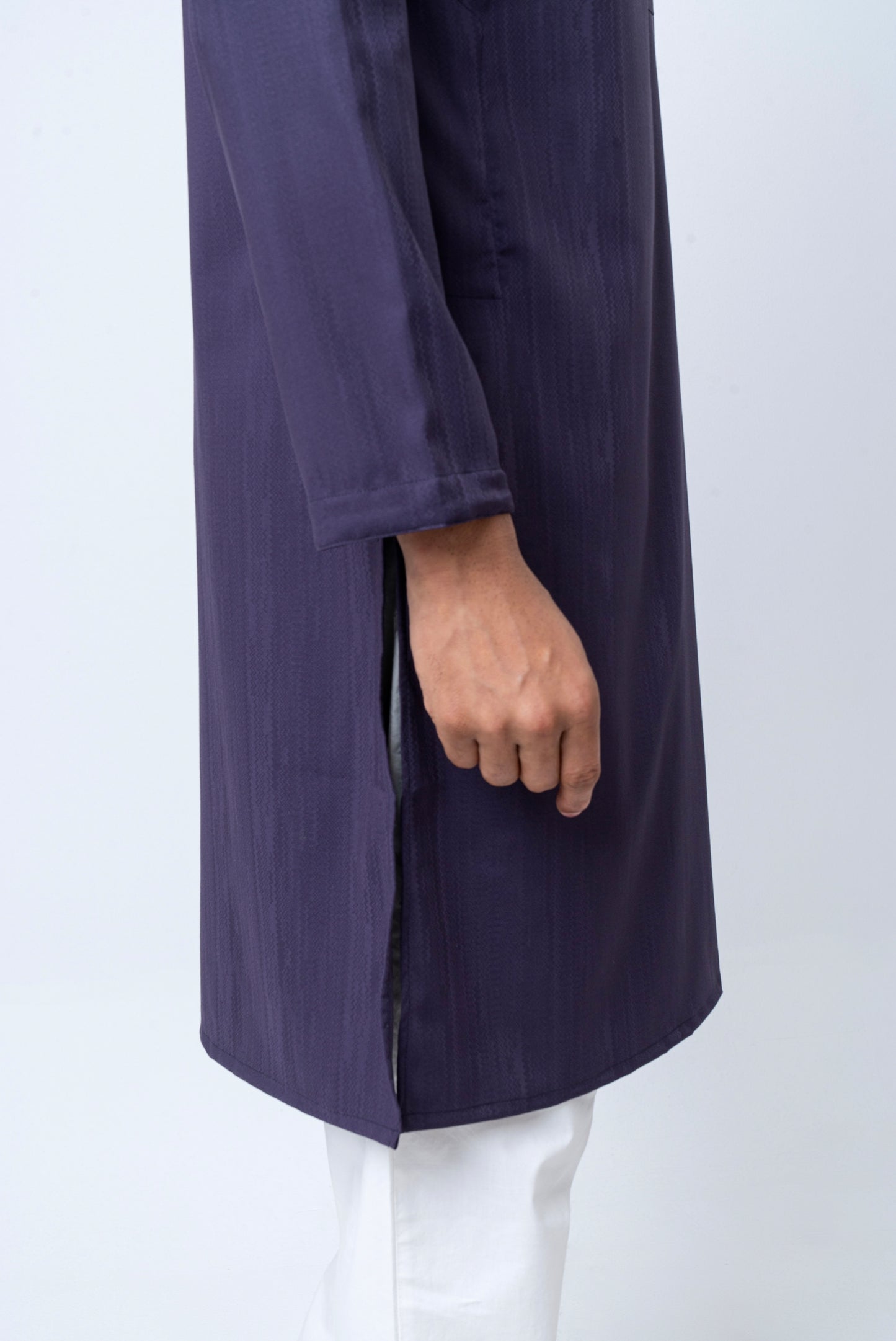 Premium Men’s Dobby Cotton Solid Panjabi - Purple