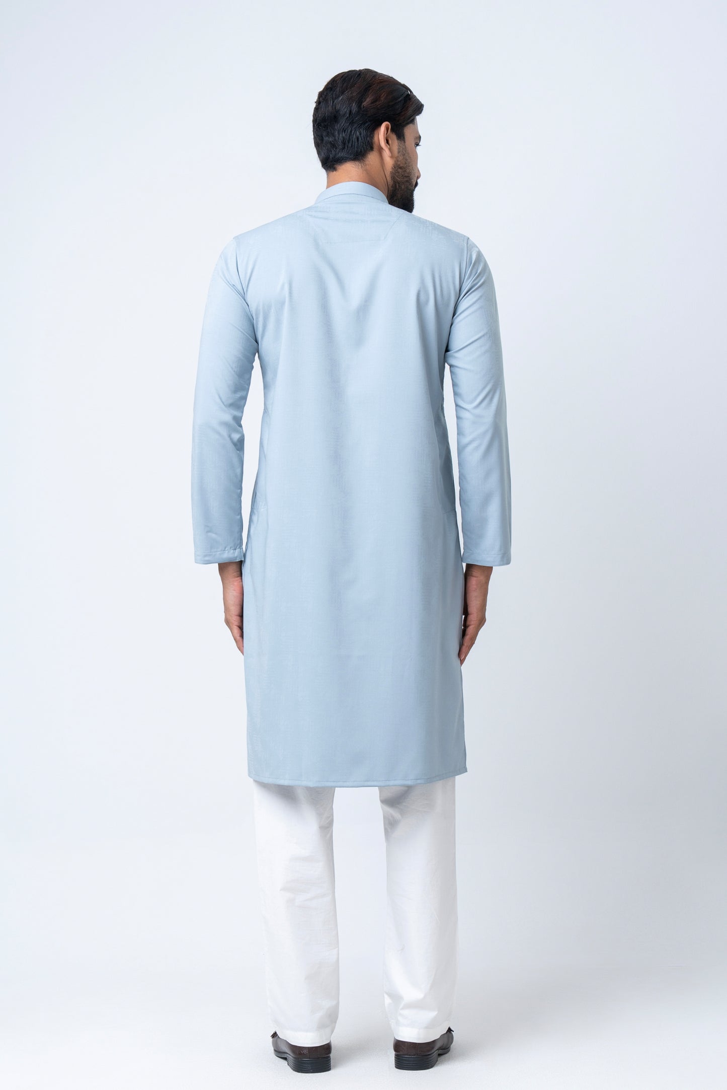 Premium Men’s Dobby Cotton Solid Panjabi - Silt Green