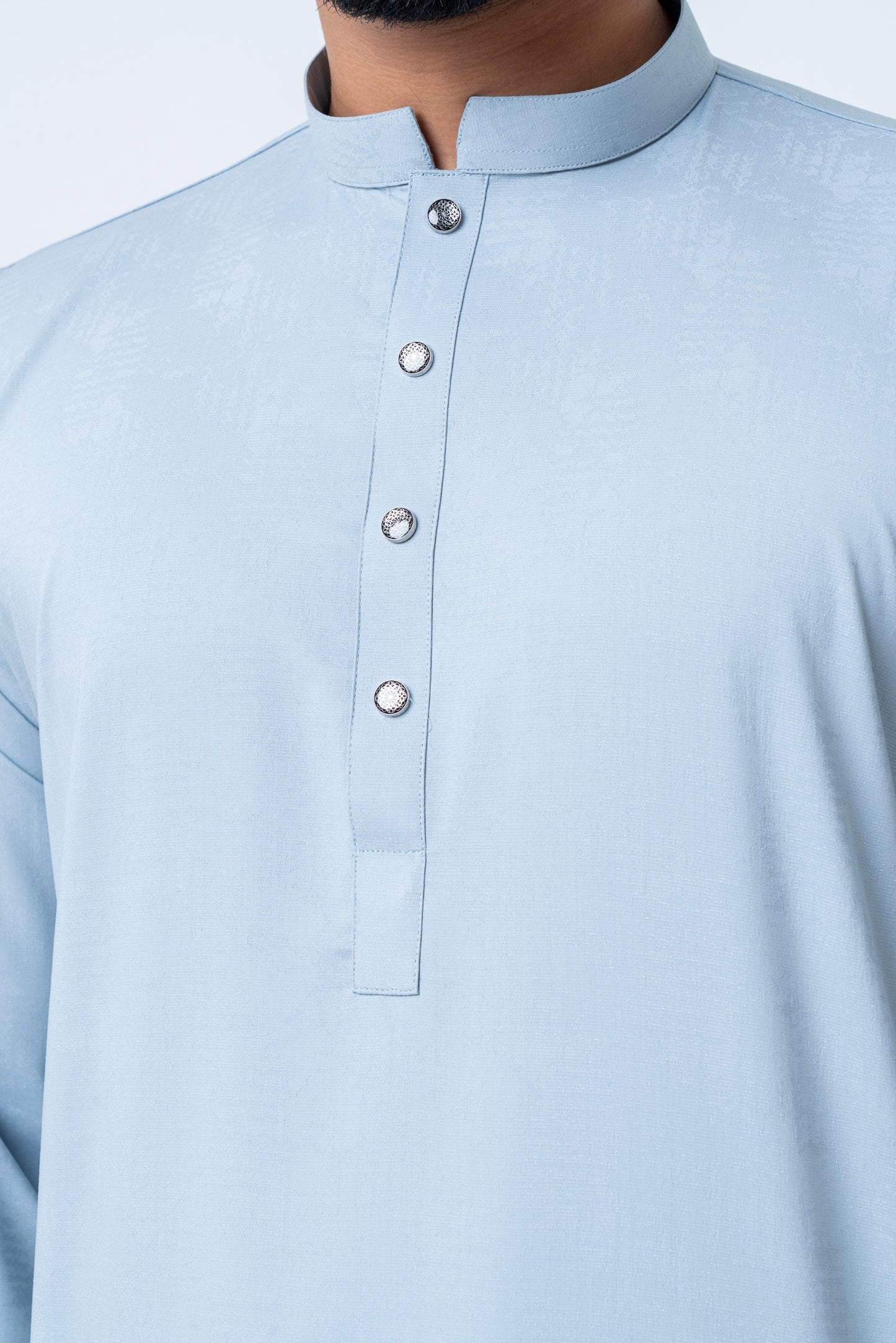 Premium Men’s Dobby Cotton Solid Panjabi - Silt Green