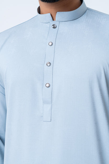 Premium Men’s Dobby Cotton Solid Panjabi - Silt Green