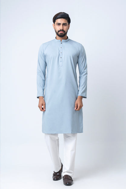 Premium Men’s Dobby Cotton Solid Panjabi - Silt Green