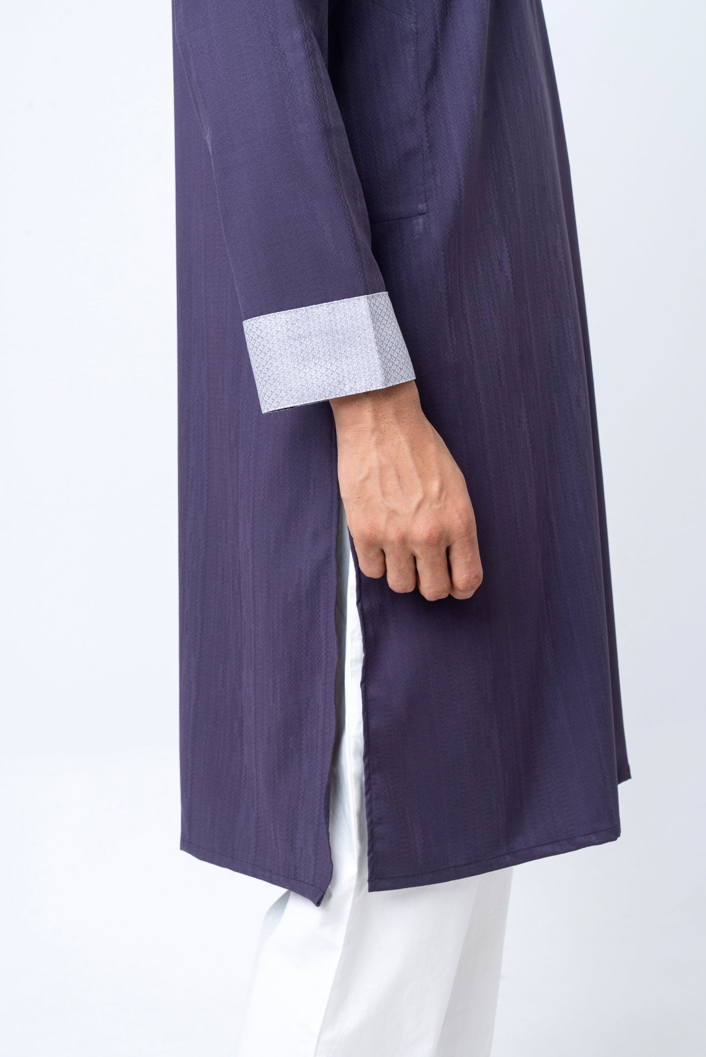Premium Men’s Dobby Cotton Panjabi - Purple