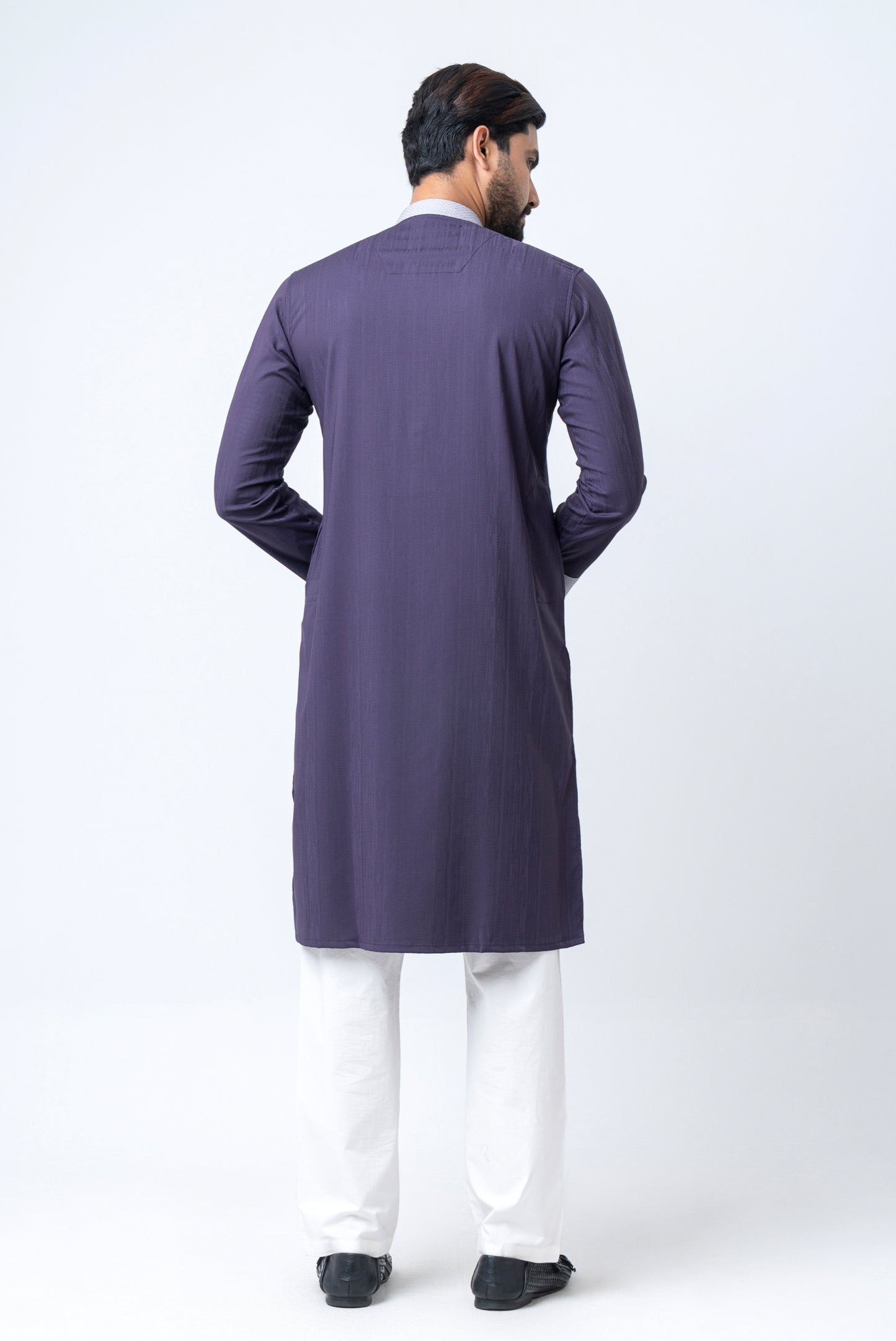 Premium Men’s Dobby Cotton Panjabi - Purple
