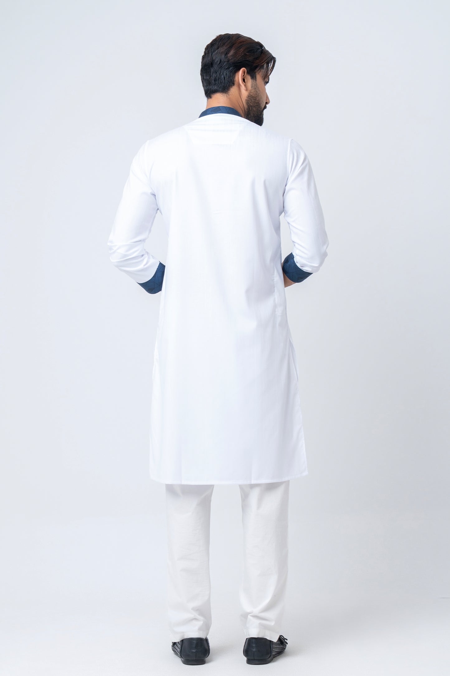 Premium Men’s Dobby Cotton Panjabi - White