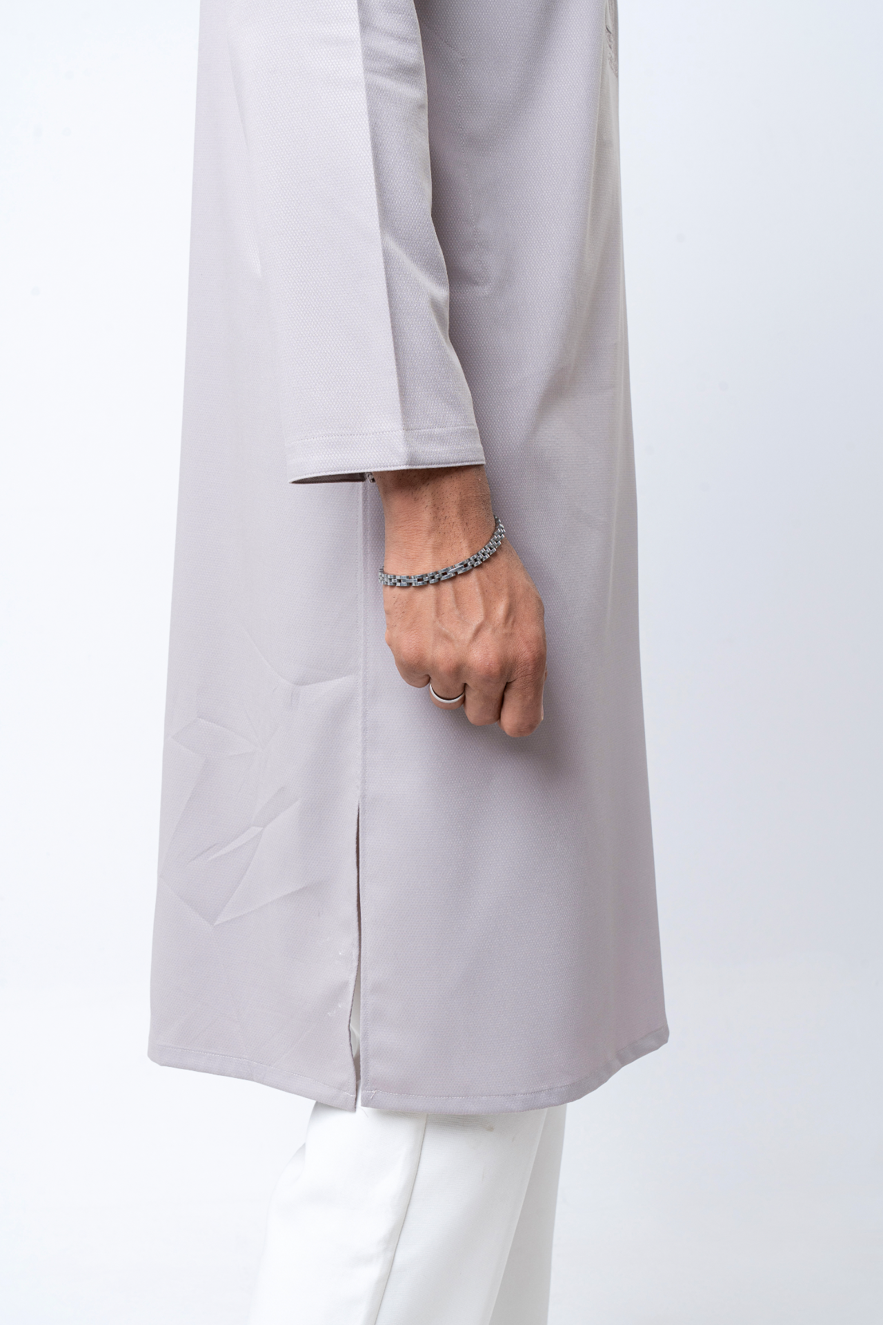 Premium Embroidered Dobby Cotton Panjabi - Beige