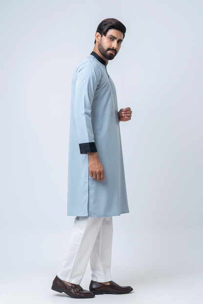 Premium Men’s Dobby Cotton Panjabi - Silt Green