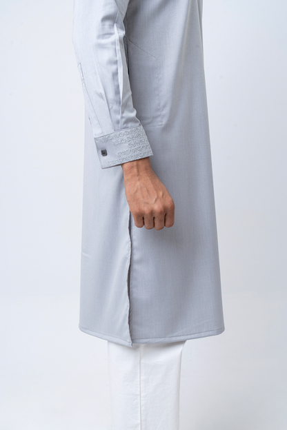 Luxury Embroidered Panjabi - Ash