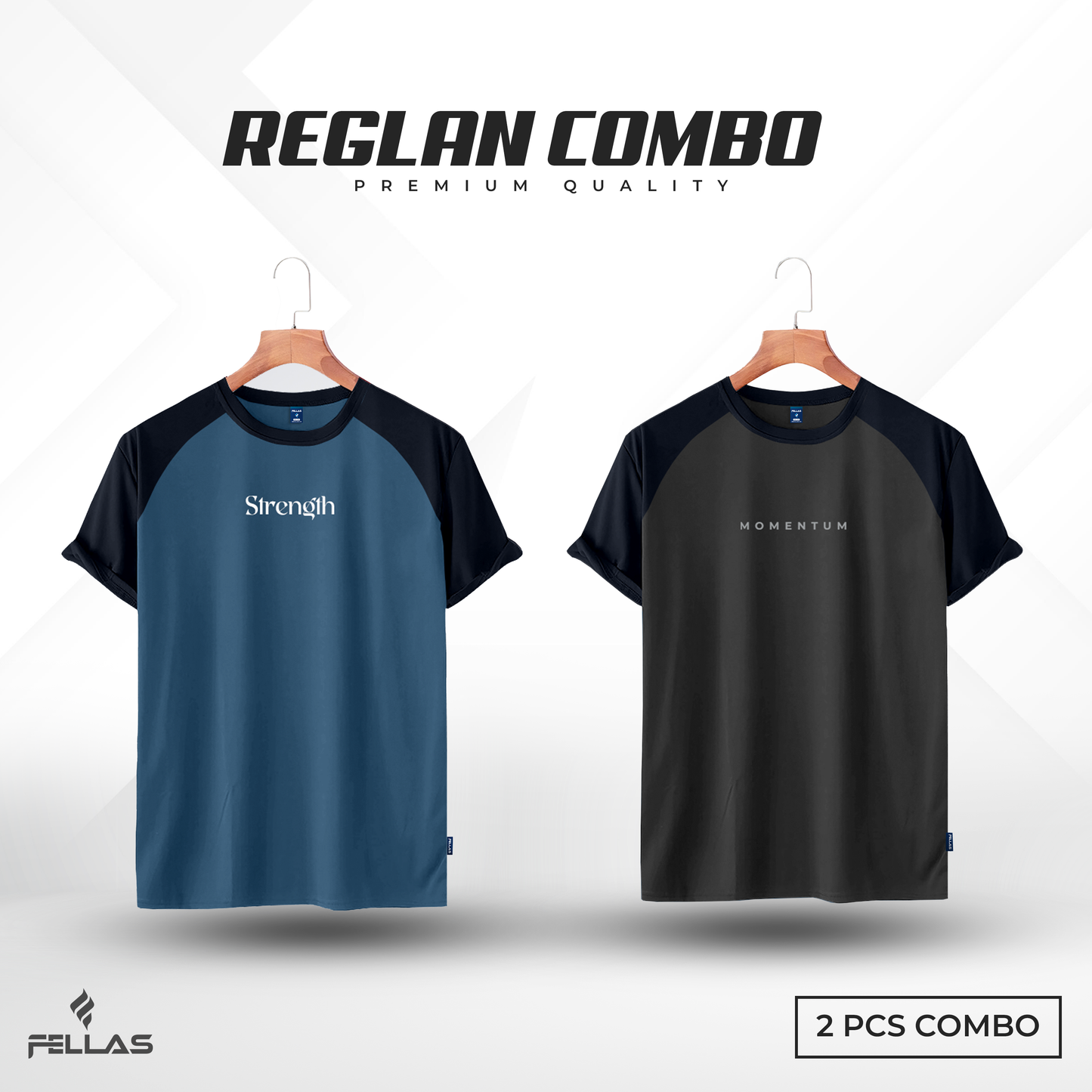 Mens Premium  Raglan T-shirt Combo (2 Pcs) -Partoll , Anthara