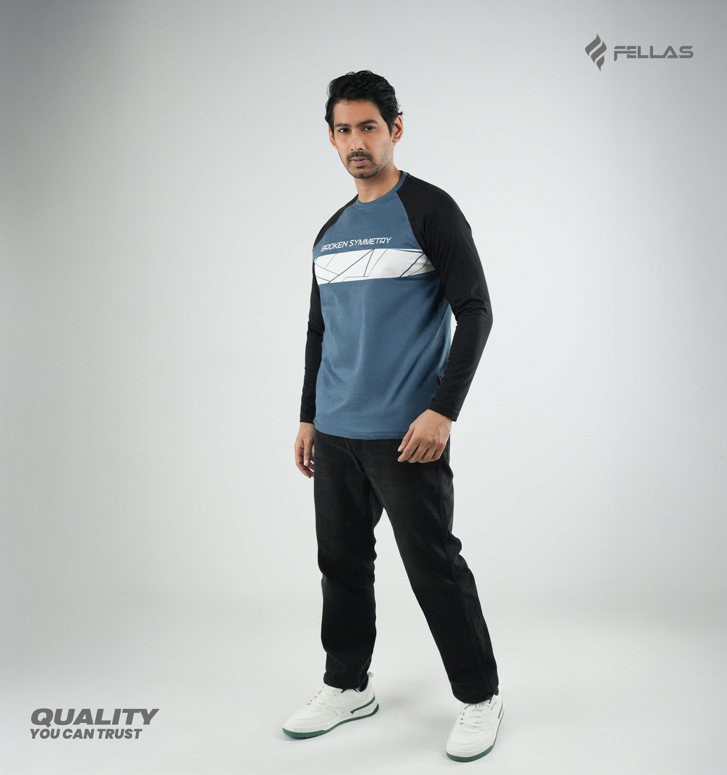 Men's Full Sleeve Raglan T-Shirt - Broken Symmetry