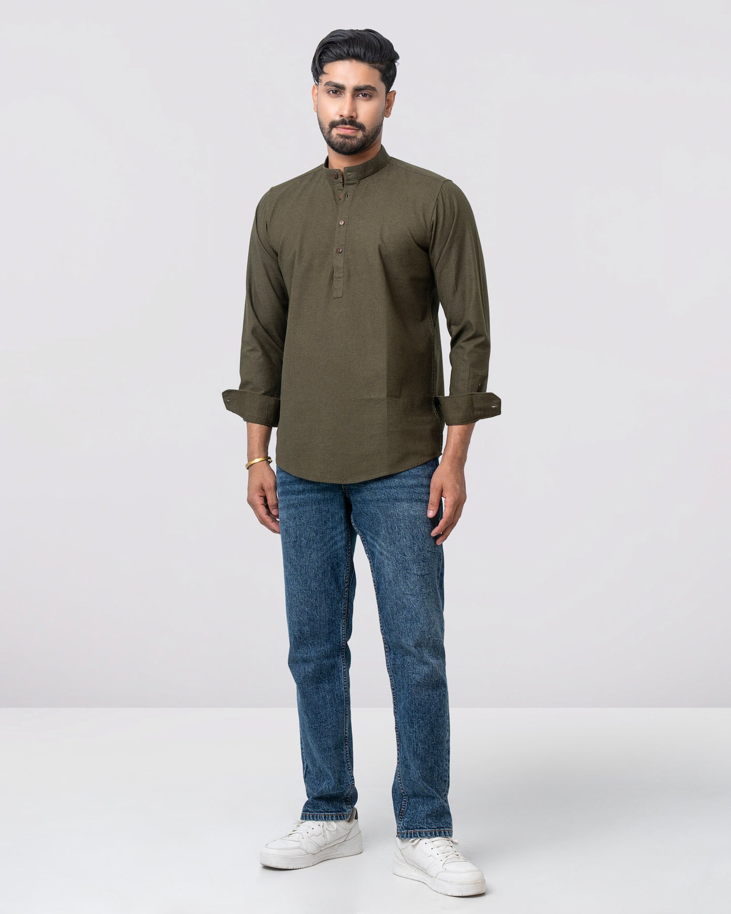 Men's Henley Katua - Dark Olive