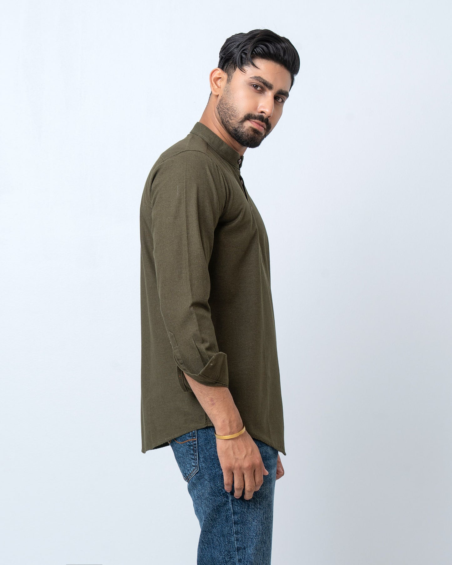 Men's Henley Katua - Dark Olive