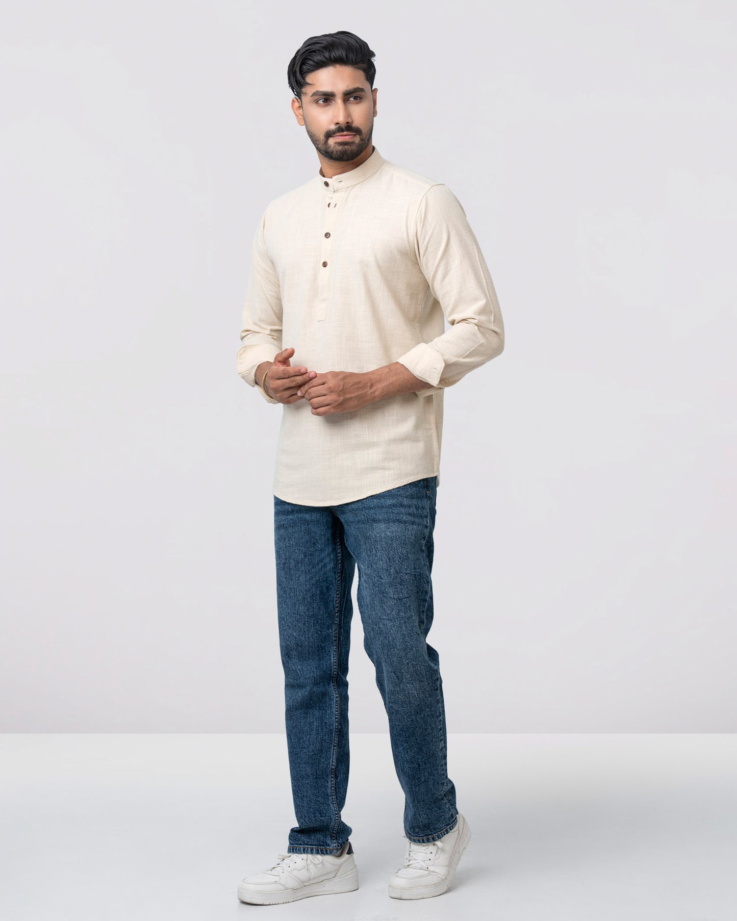 Men's Henley Katua - Cream