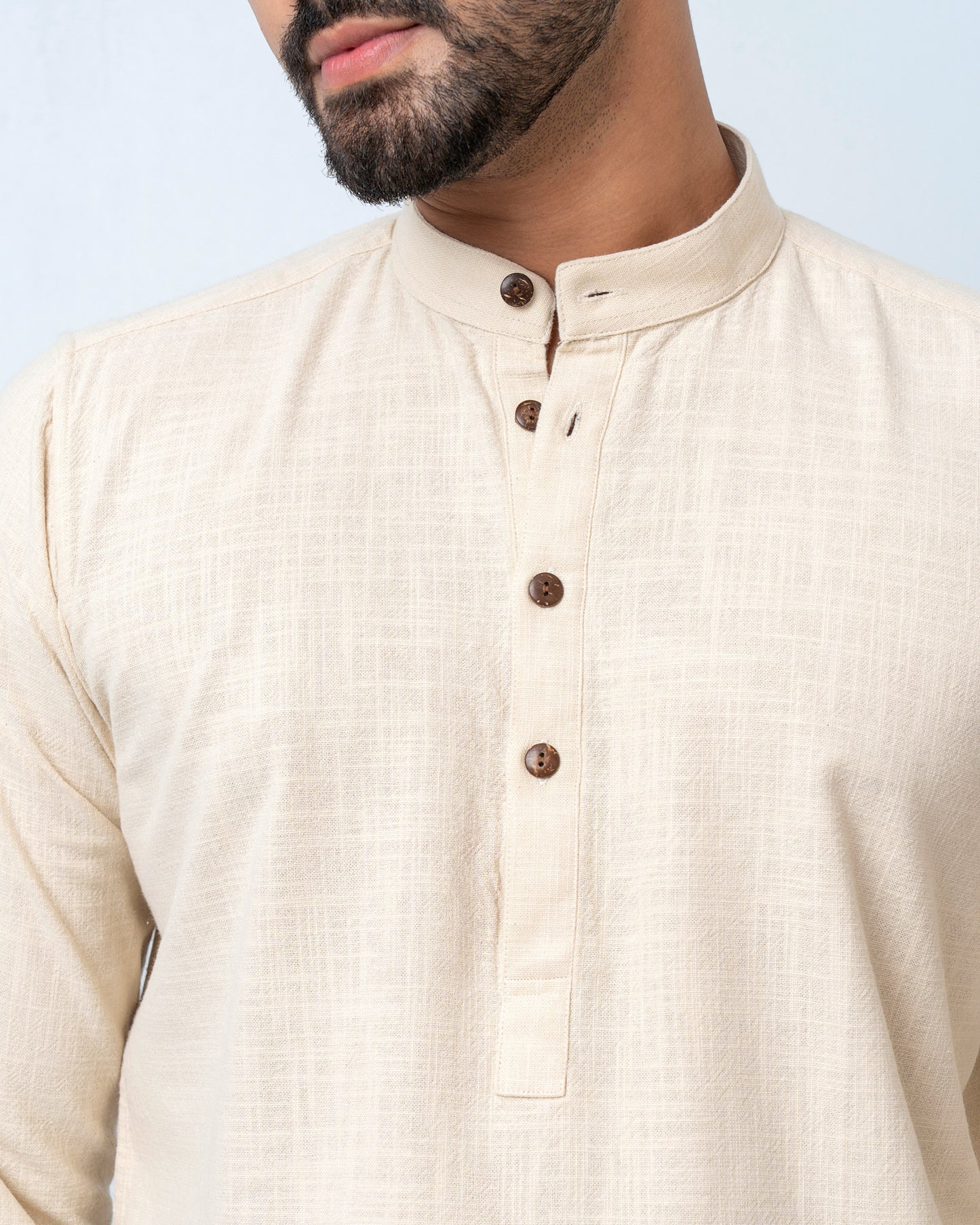 Men's Henley Katua - Cream