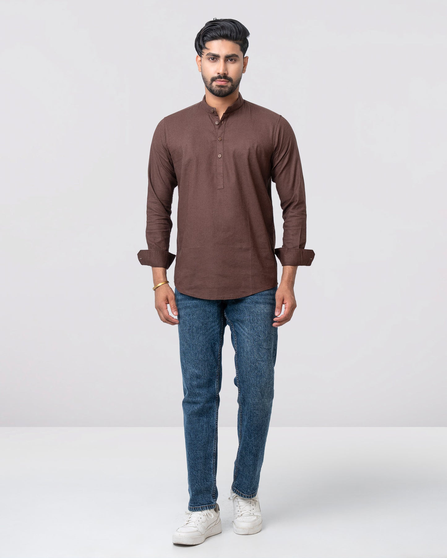Men's Henley Katua - Coffee