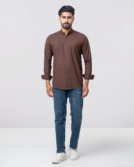 Men's Henley Katua - Coffee