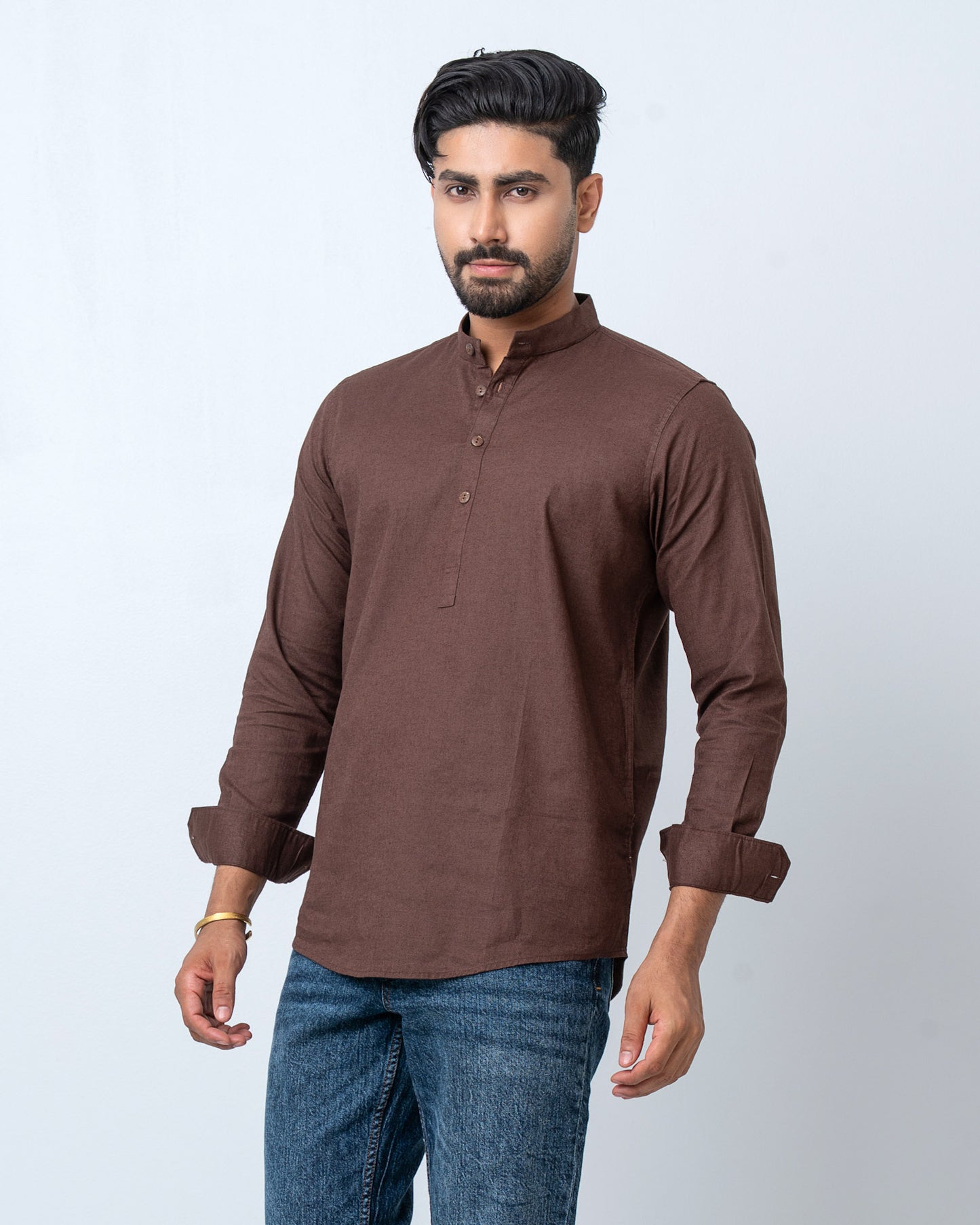 Men's Henley Katua - Coffee